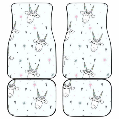 Cute Goat Design Pattern Front And Back Car Mats