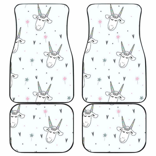 Cute Goat Design Pattern Front And Back Car Mats