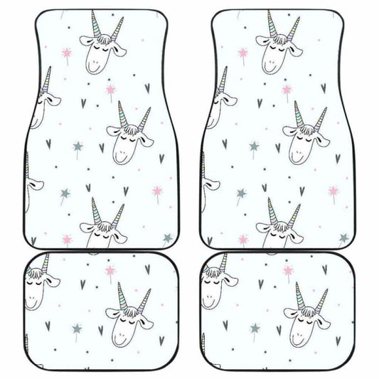 Cute Goat Design Pattern Front And Back Car Mats