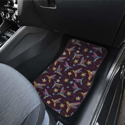 Hummingbird Pattern Print Design  Front And Back Car Mats