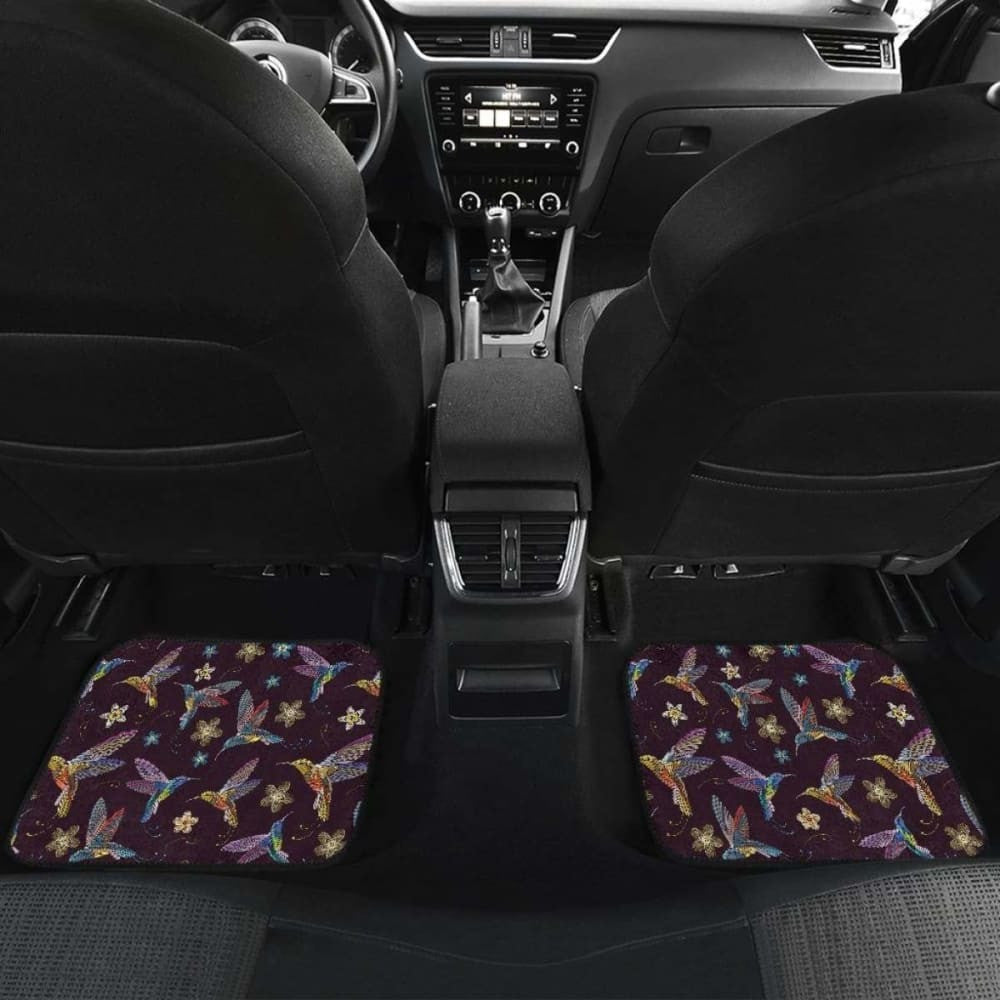 Hummingbird Pattern Print Design  Front And Back Car Mats