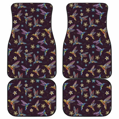 Hummingbird Pattern Print Design  Front And Back Car Mats