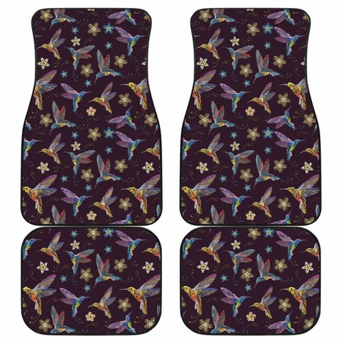Hummingbird Pattern Print Design  Front And Back Car Mats