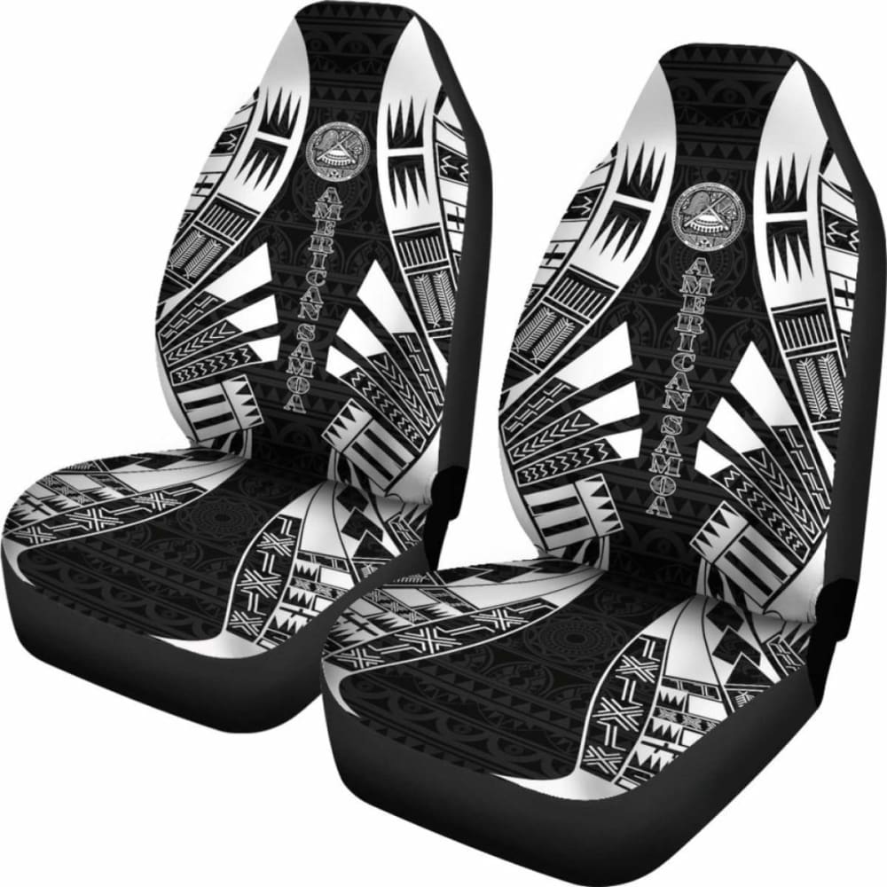 American Samoa Car Seat Covers - Polynesian Tattoo Black -