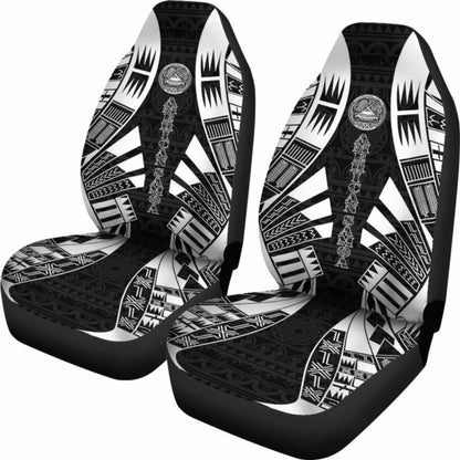 American Samoa Car Seat Covers - Polynesian Tattoo Black -