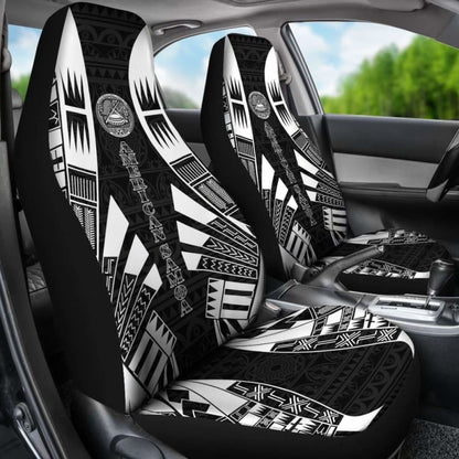 American Samoa Car Seat Covers - Polynesian Tattoo Black -