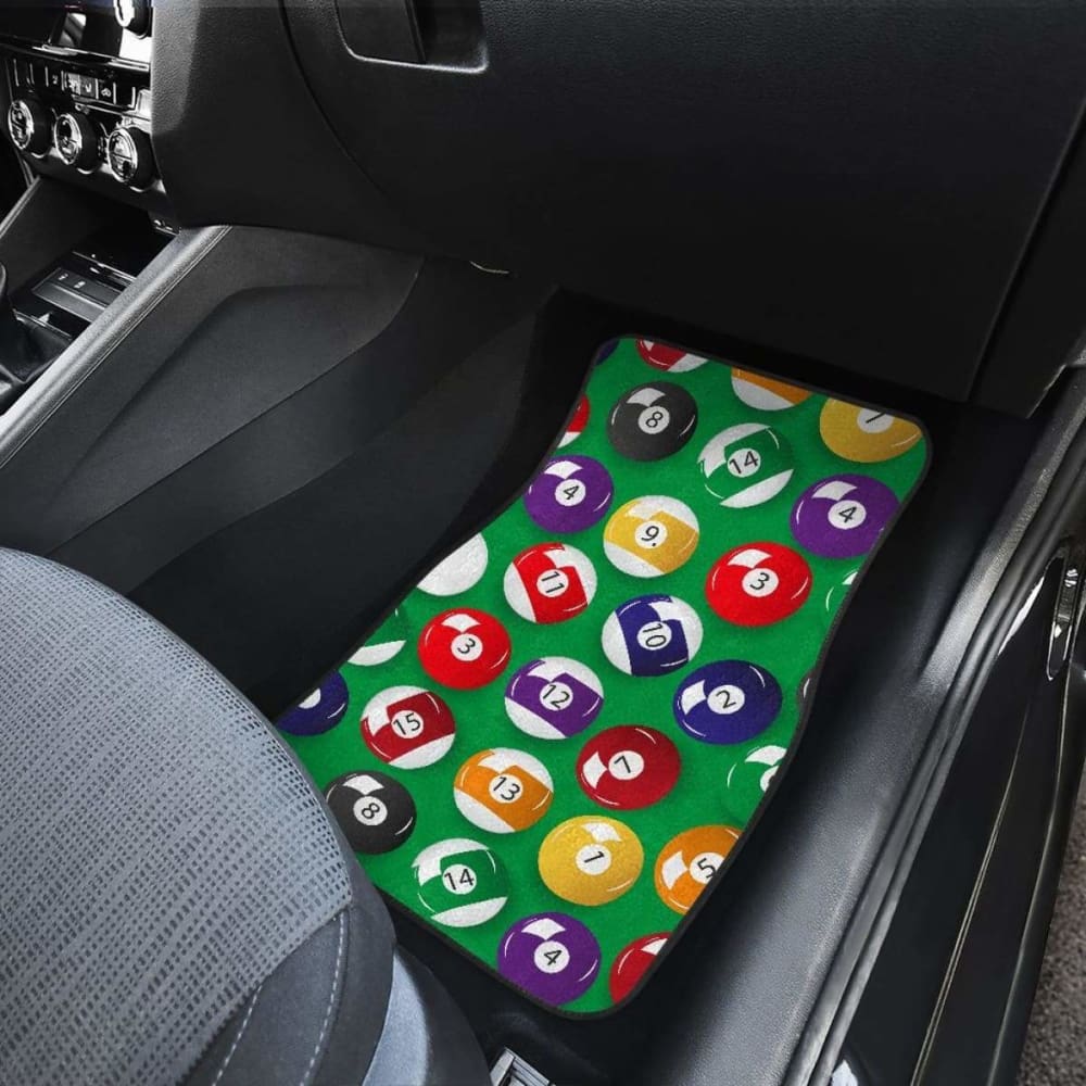 Billiard Ball Pattern Print Design  Front And Back Car Mats