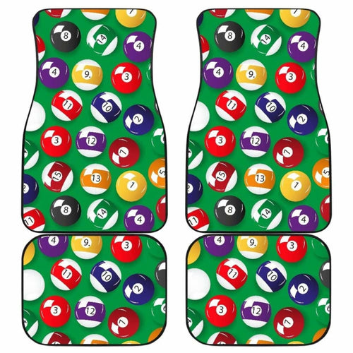 Billiard Ball Pattern Print Design  Front And Back Car Mats