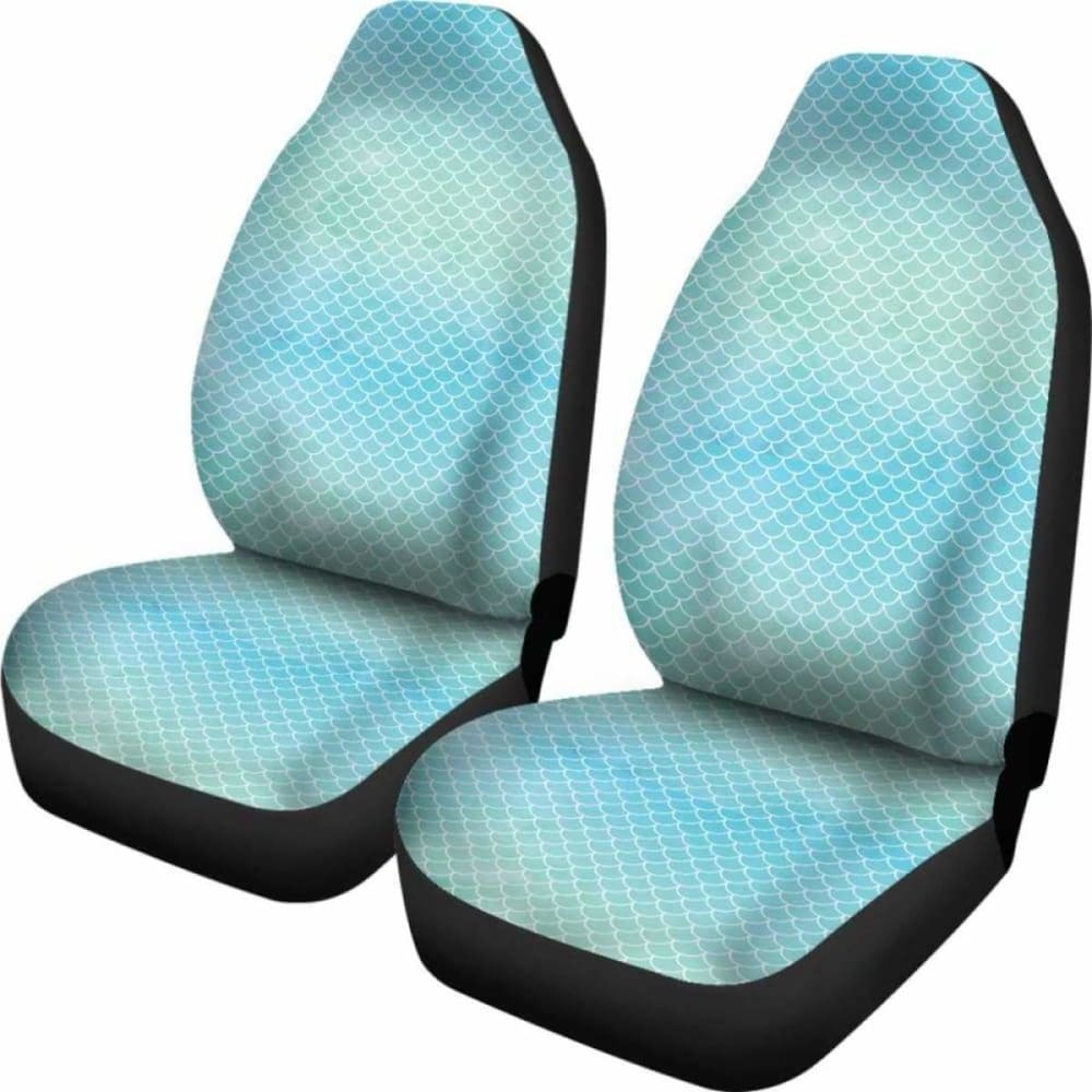 Blue Green Watercolor Mermaid Scale Car Seat Covers