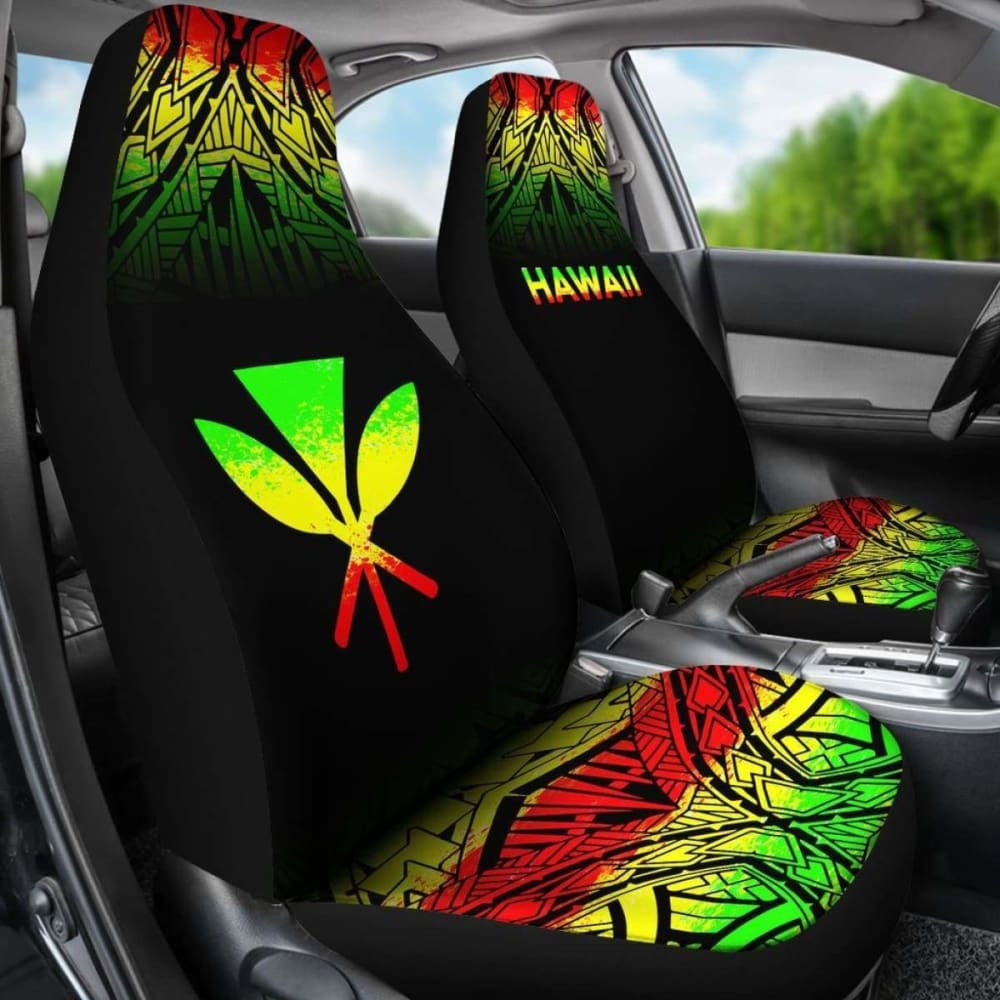 Hawaii Car Seat Covers - Hawaii Kanaka Maoli Polynesian Tattoo Fog Reggae -