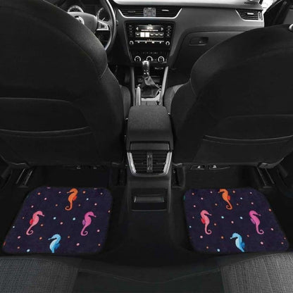 Watercolor Colorful Seahorse Pattern Front And Back Car Mats