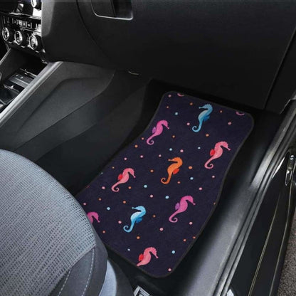 Watercolor Colorful Seahorse Pattern Front And Back Car Mats