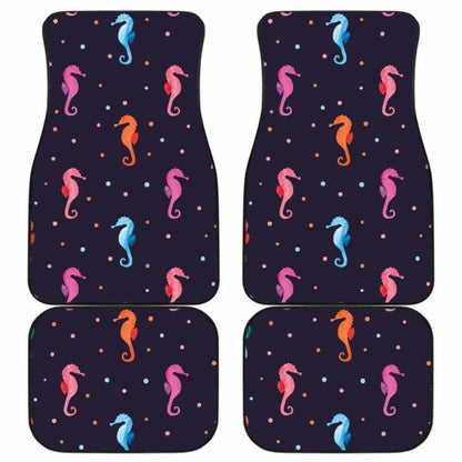 Watercolor Colorful Seahorse Pattern Front And Back Car Mats