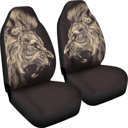 Powerful Angry White Lion Car Seat Covers Gift Ideas