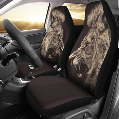 Powerful Angry White Lion Car Seat Covers Gift Ideas