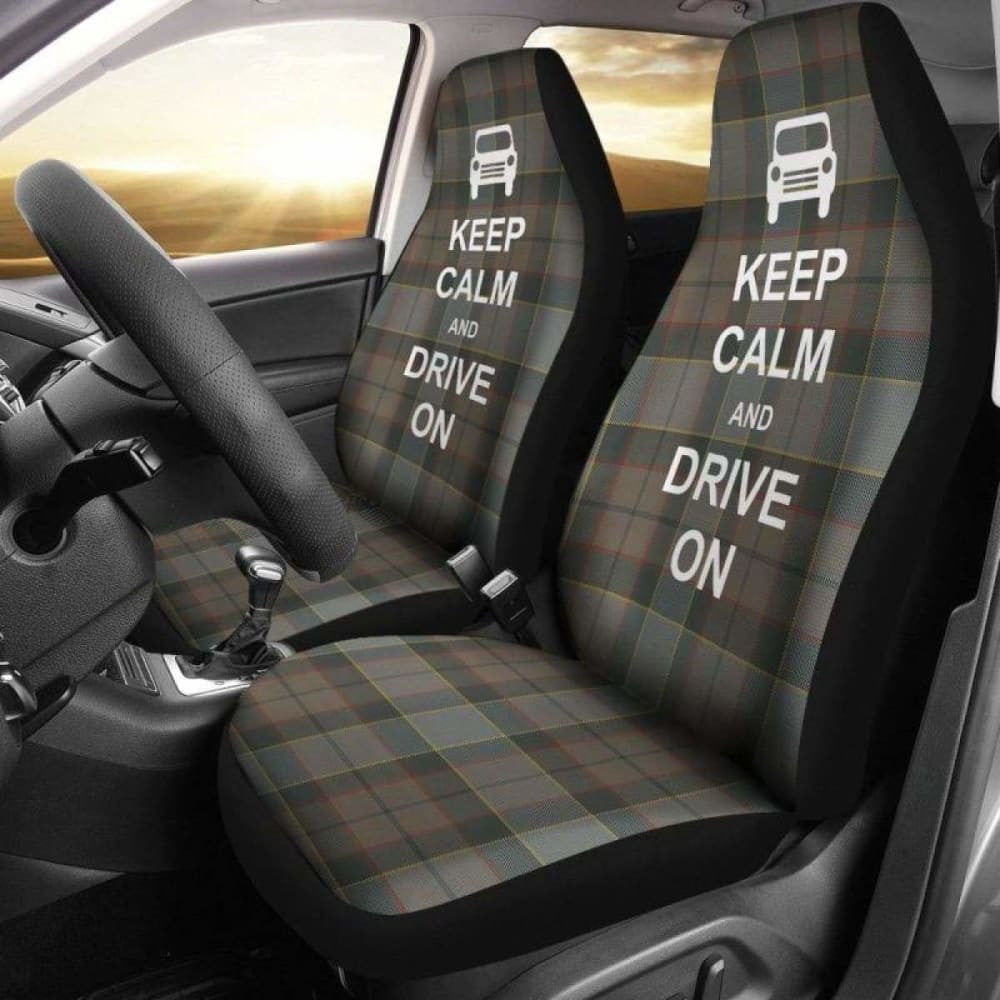 Keep Calm Outlander Fraser Tartan Car Seat Cover