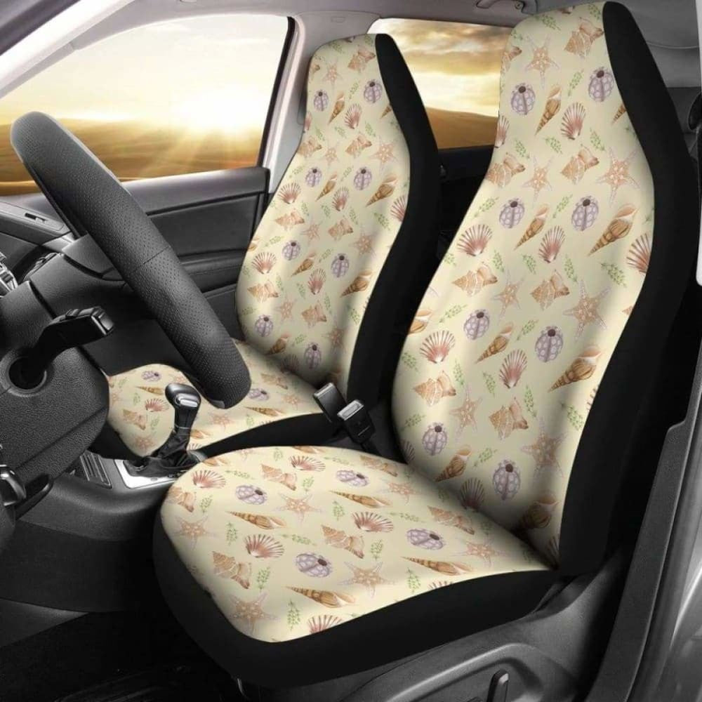Sand With Sea Shell Pattern Car Seat Covers