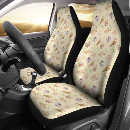 Sand With Sea Shell Pattern Car Seat Covers