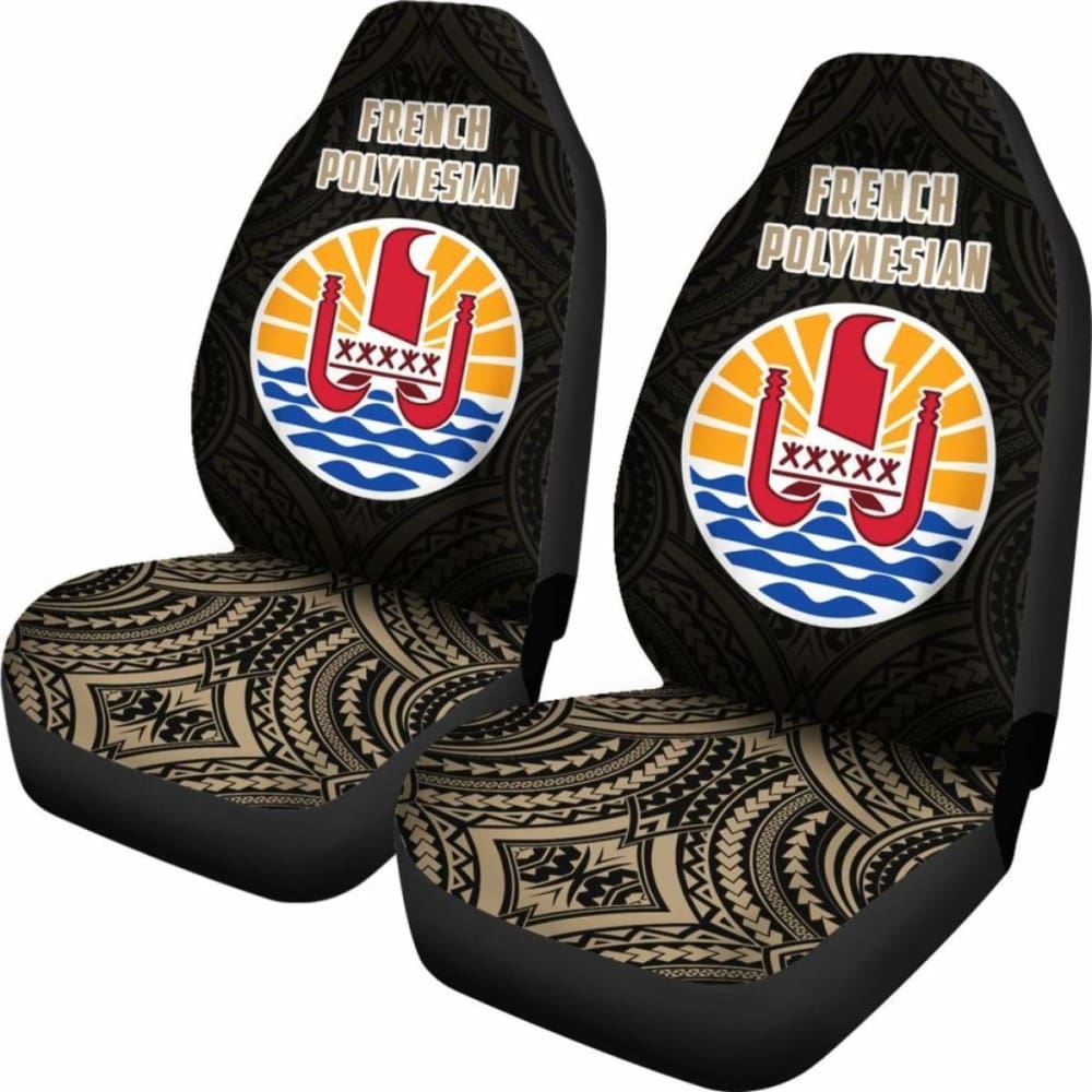 French Polynesian Car Seat Covers - French Polynesian Coat Of Arms Tattoo -