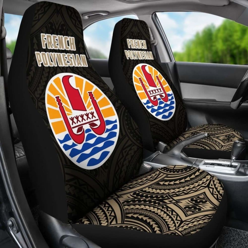 French Polynesian Car Seat Covers - French Polynesian Coat Of Arms Tattoo -