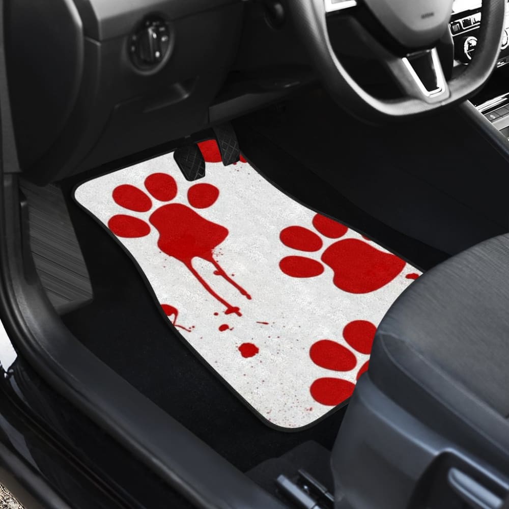 Car Floor Mats Red Blood Paw Print