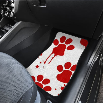 Car Floor Mats Red Blood Paw Print