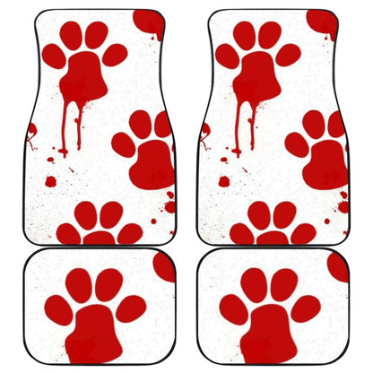 Car Floor Mats Red Blood Paw Print