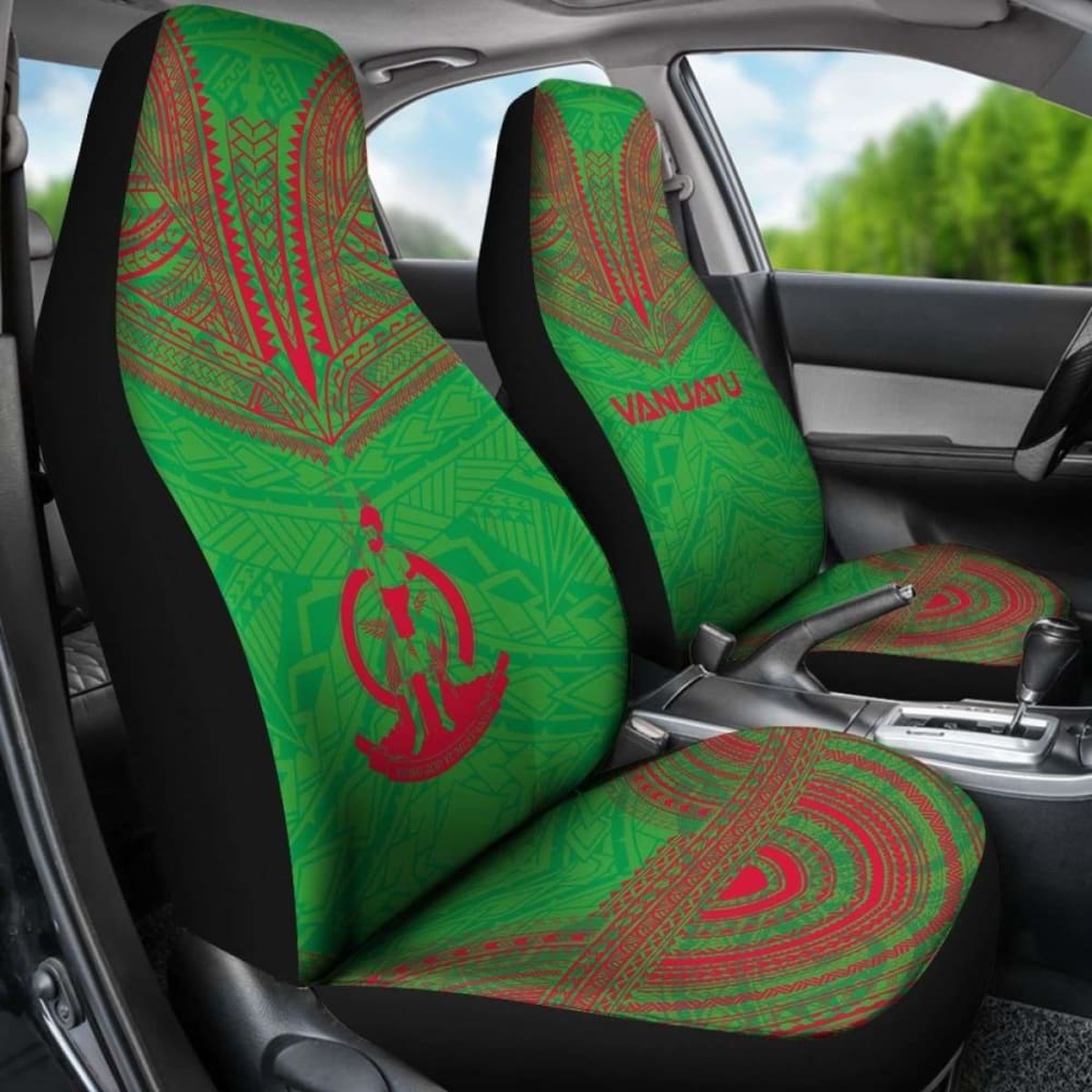 nuatu Car Seat Cover - nuatu Coat Of Arms Polynesian Chief Tattoo Green Version -