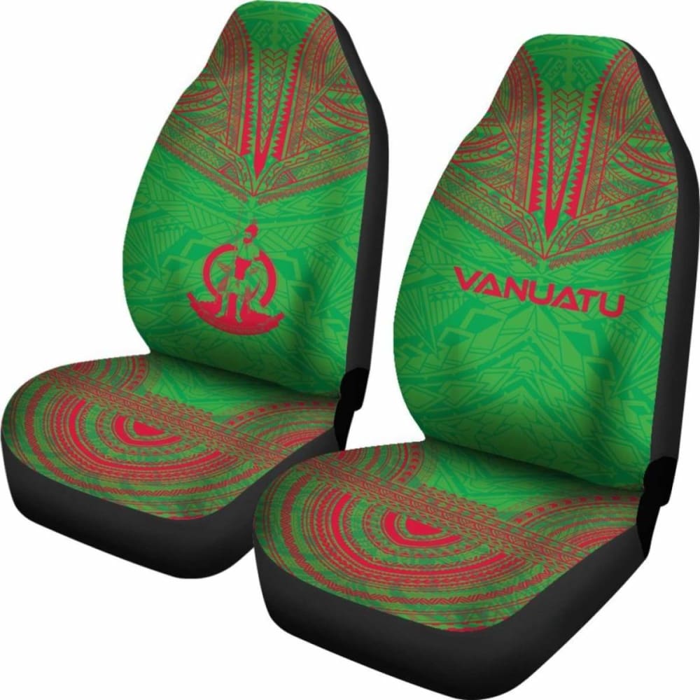 nuatu Car Seat Cover - nuatu Coat Of Arms Polynesian Chief Tattoo Green Version -