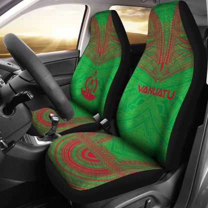 nuatu Car Seat Cover - nuatu Coat Of Arms Polynesian Chief Tattoo Green Version -