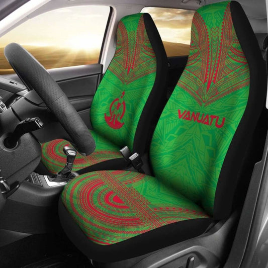 nuatu Car Seat Cover - nuatu Coat Of Arms Polynesian Chief Tattoo Green Version -