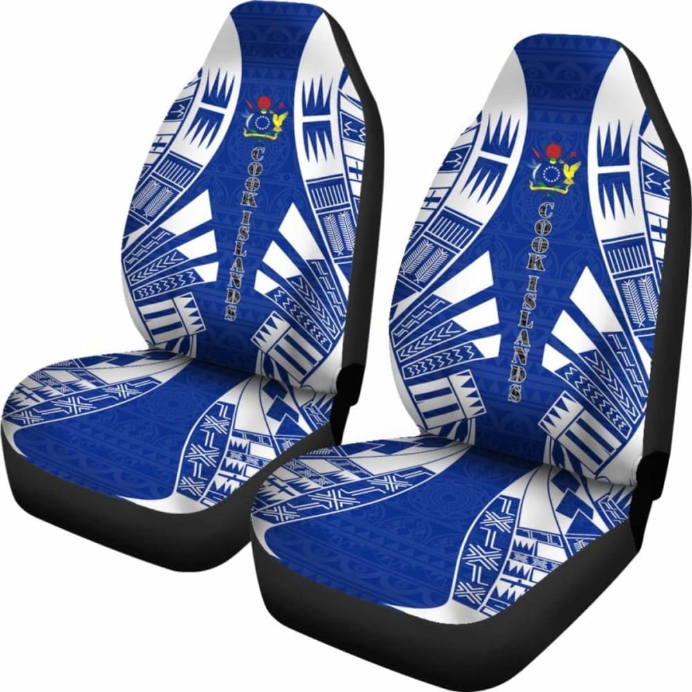 Cook Islands Car Seat Covers - Cook Islands Coat Of Arms Polynesian Tattoo Flag -
