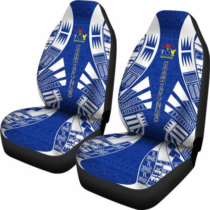 Cook Islands Car Seat Covers - Cook Islands Coat Of Arms Polynesian Tattoo Flag -