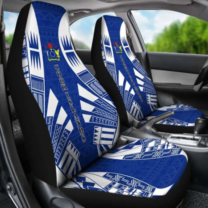 Cook Islands Car Seat Covers - Cook Islands Coat Of Arms Polynesian Tattoo Flag -