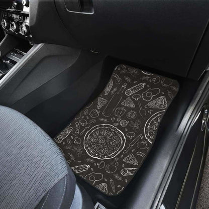 Pizza Pattern  Front And Back Car Mats