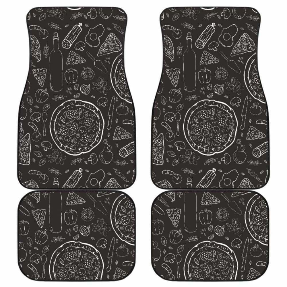 Pizza Pattern  Front And Back Car Mats