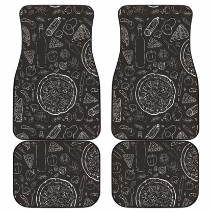 Pizza Pattern  Front And Back Car Mats