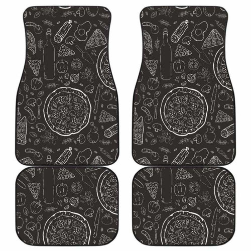 Pizza Pattern  Front And Back Car Mats