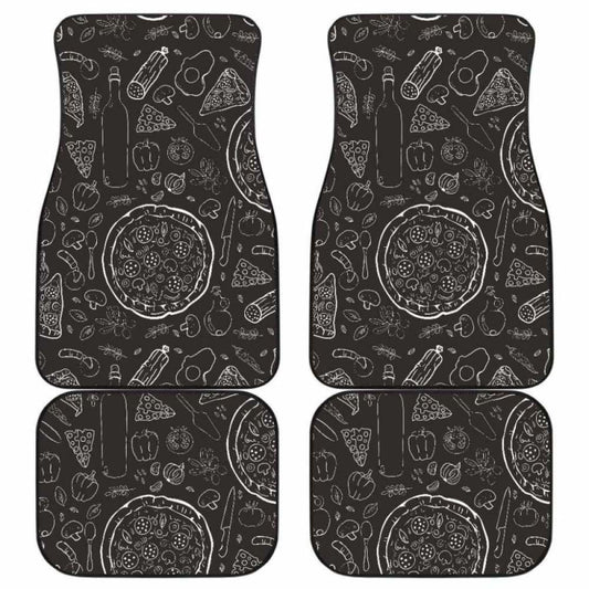 Pizza Pattern  Front And Back Car Mats