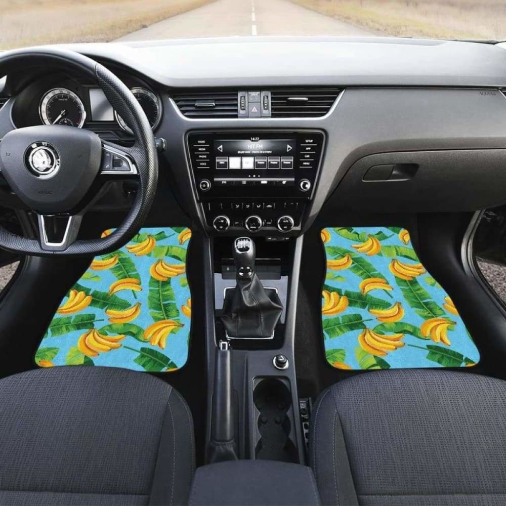 Banana Leaves Banana Design Pattern Front And Back Car Mats