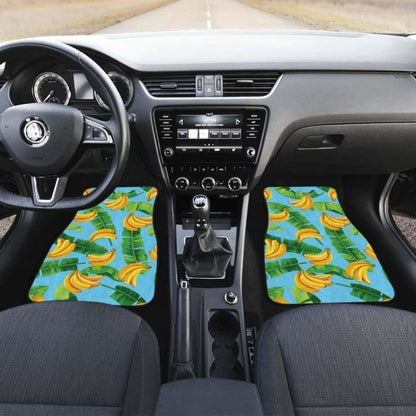 Banana Leaves Banana Design Pattern Front And Back Car Mats