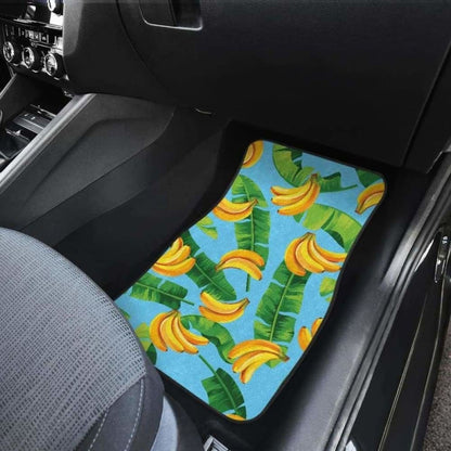 Banana Leaves Banana Design Pattern Front And Back Car Mats