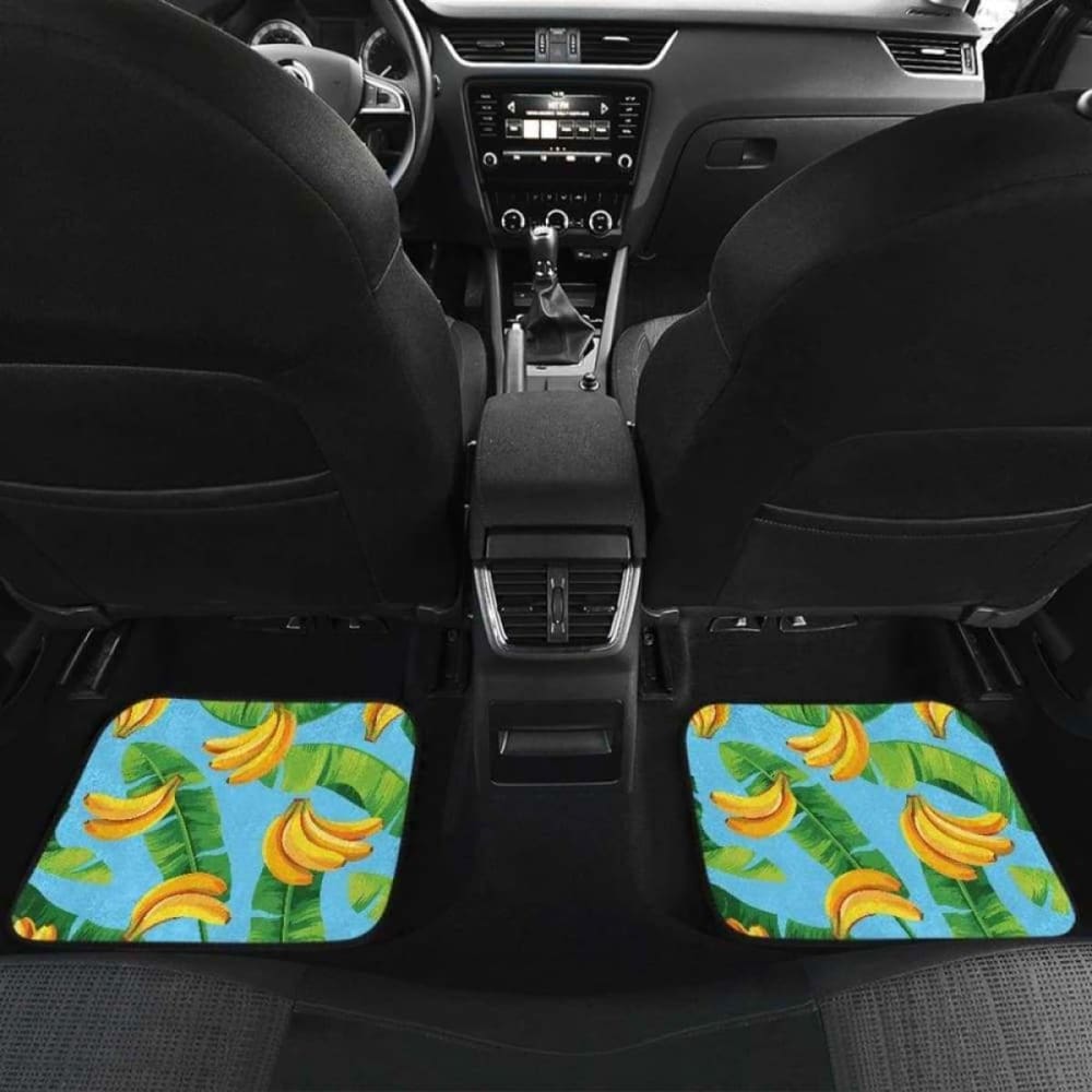 Banana Leaves Banana Design Pattern Front And Back Car Mats