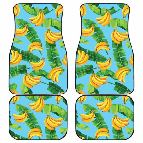 Banana Leaves Banana Design Pattern Front And Back Car Mats