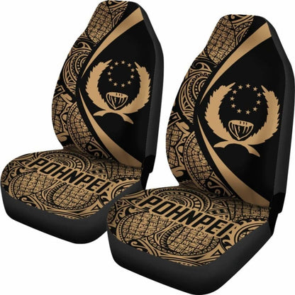 Pohnpei Coat Of Arm Polynesian Car Seat Covers Circle Style
