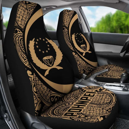 Pohnpei Coat Of Arm Polynesian Car Seat Covers Circle Style