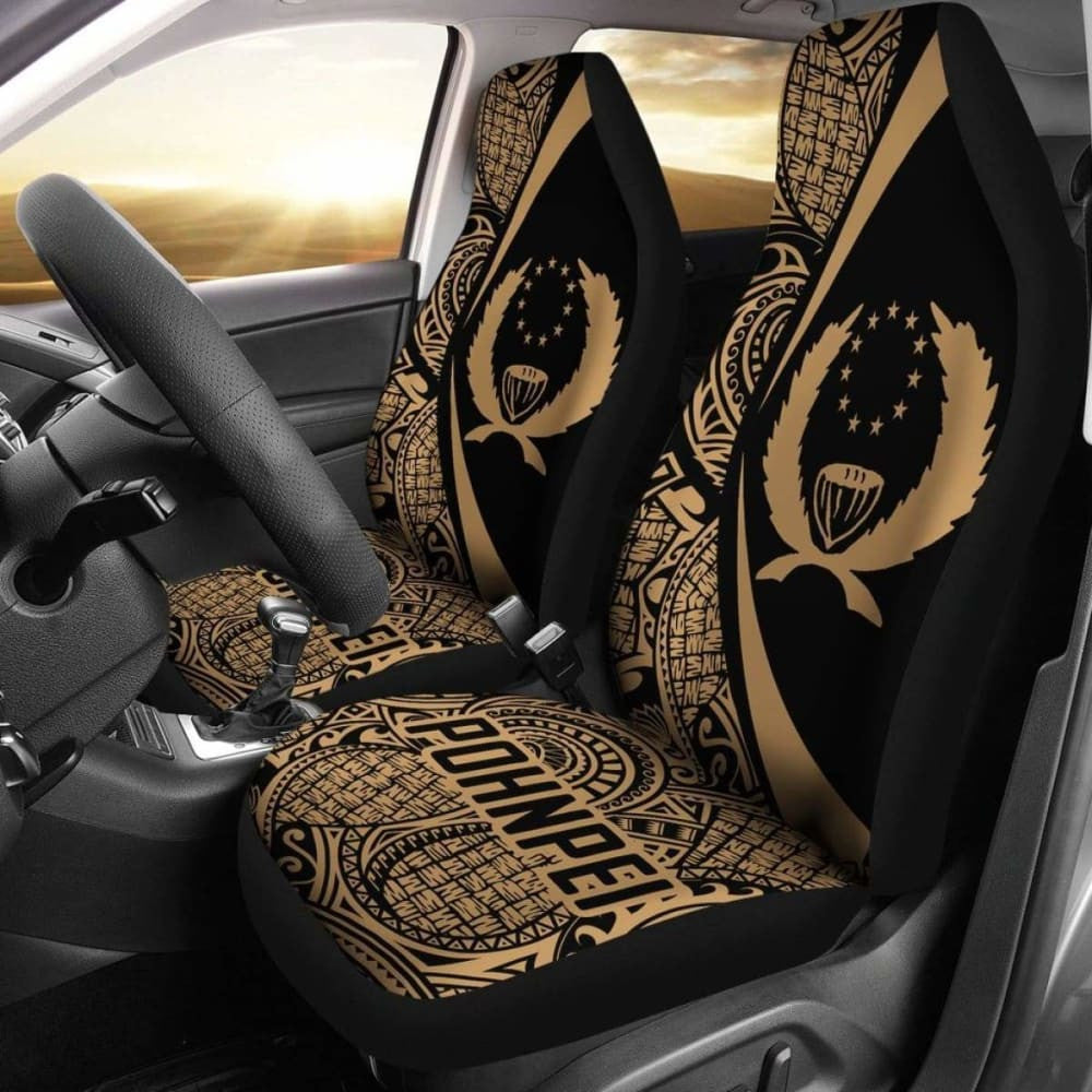 Pohnpei Coat Of Arm Polynesian Car Seat Covers Circle Style