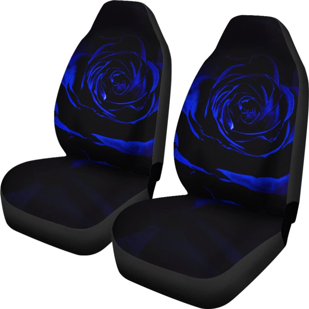 Blue Rose Floral Car Seat Covers