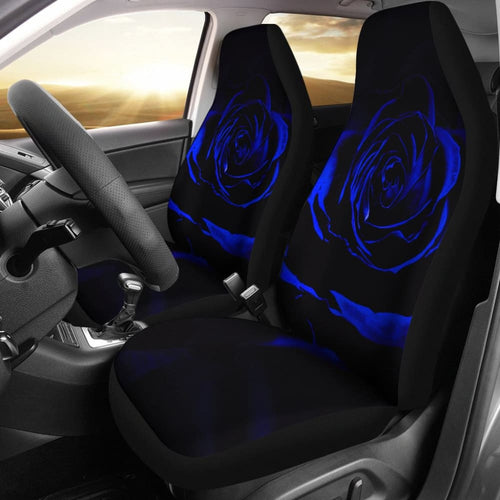 Blue Rose Floral Car Seat Covers
