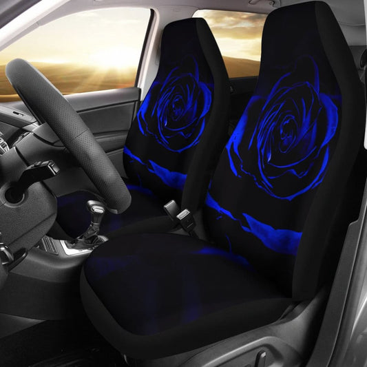 Blue Rose Floral Car Seat Covers